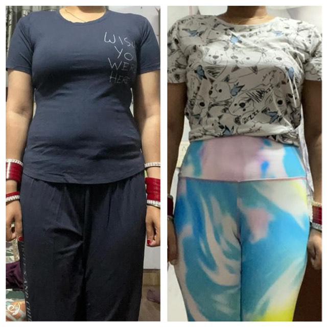 Front view before and after weight loss transformation