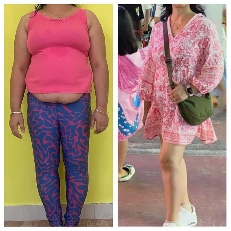 Full body before and after weight loss transformation