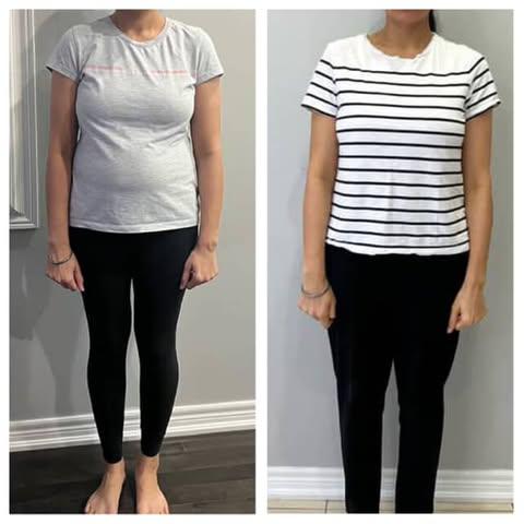 Front view before and after weight loss transformation