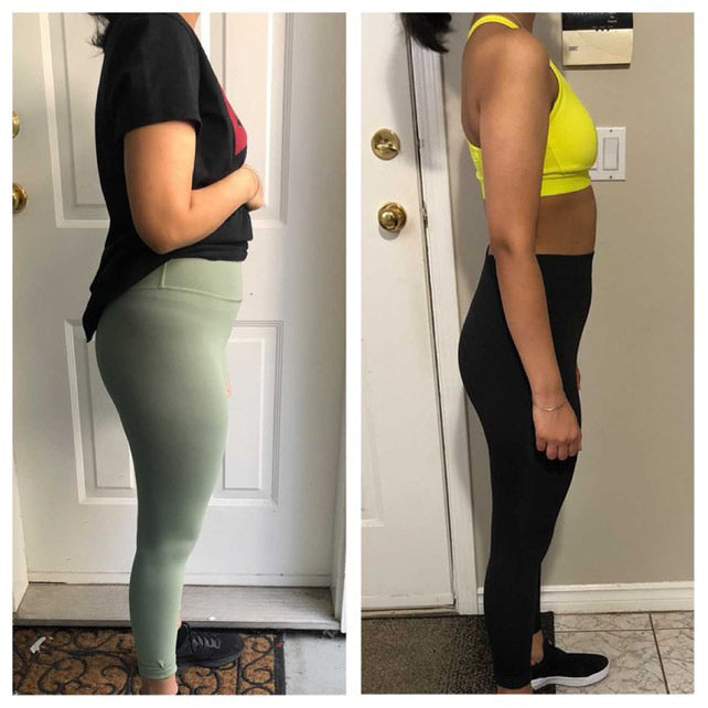 Before and after weight loss side profile – GC diet and fitness transformation client