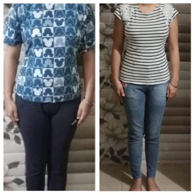 Before and after weight loss front view transformation – GC wellness program client