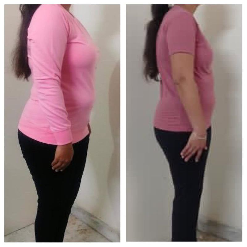 Before and after weight loss side profile transformation – GC diet and wellness client result