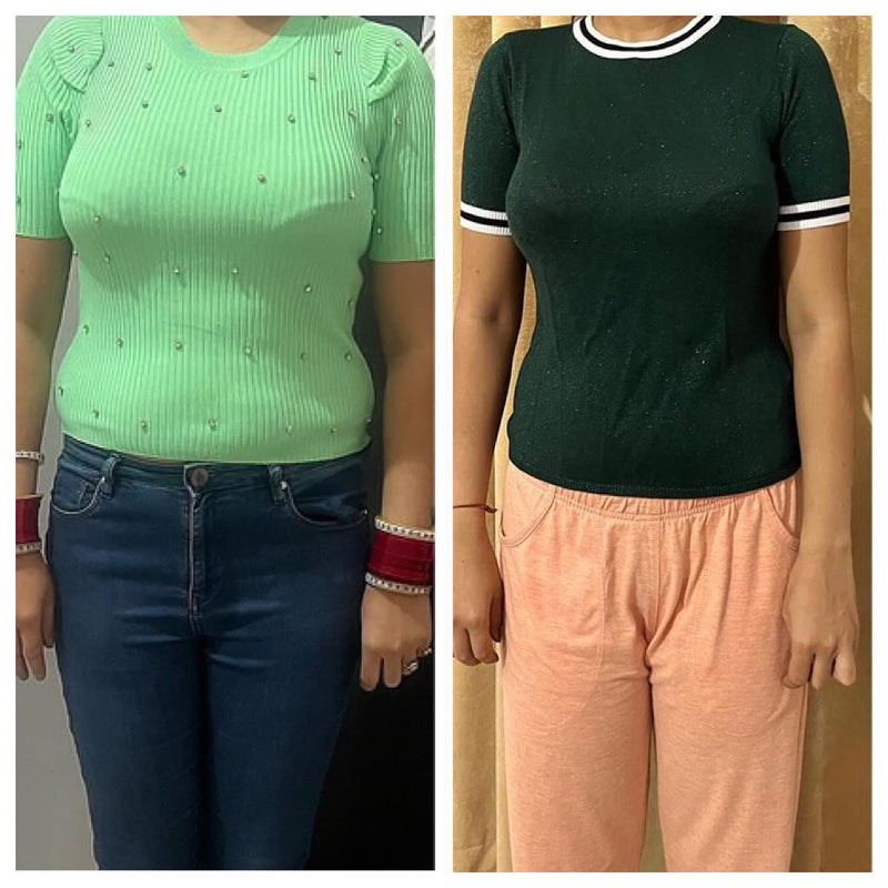 Before and after weight loss transformation front view – Gurleen Chopra diet and wellness client
