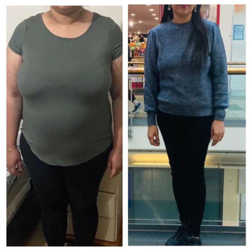 Before and after weight loss front view – Gc diet and wellness client transformation