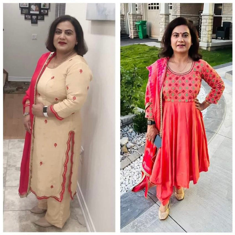 Before and after weight loss transformation  – GC diet and wellness client