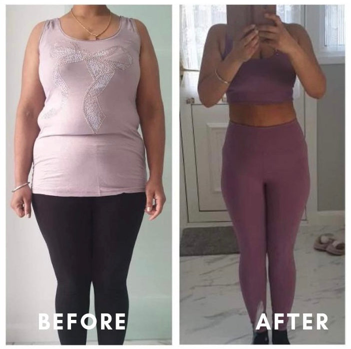 Before and after full body weight loss transformation – GC diet program client