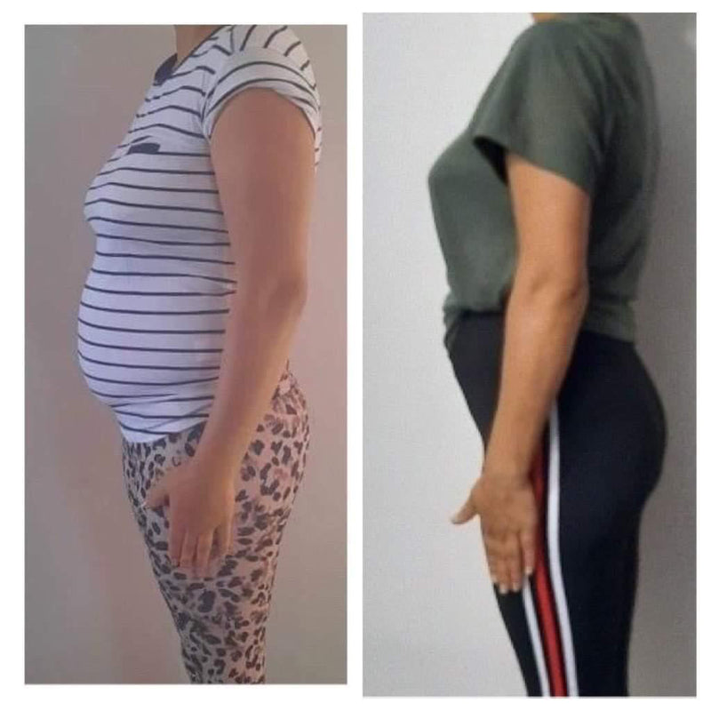 Before and after weight loss side profile transformation – GC Diet client result