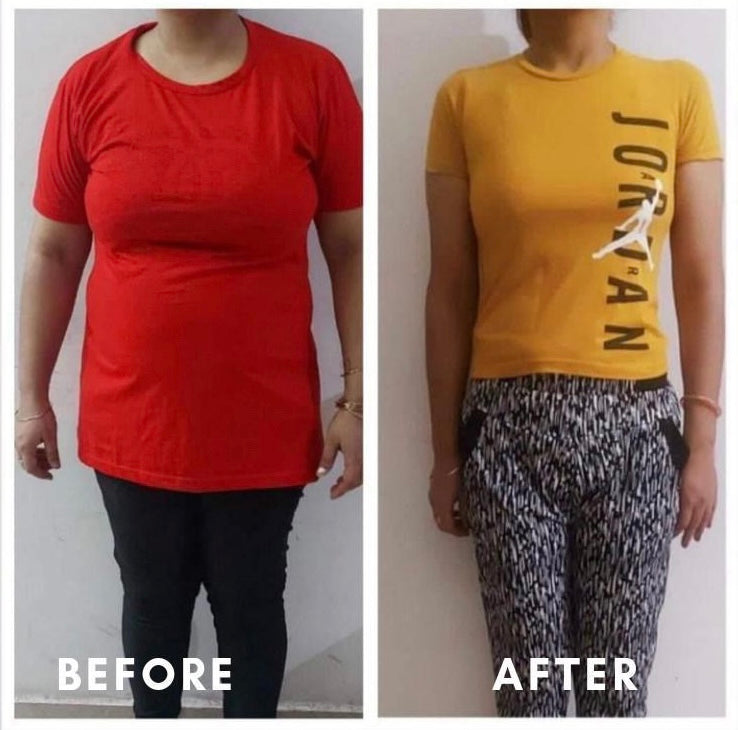 Before and after weight loss front view transformation – GC Diet program client