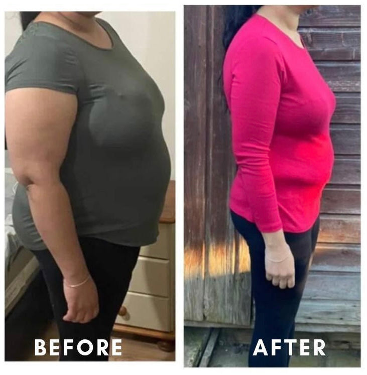 Before and after weight loss side profile transformation – GC Diet result