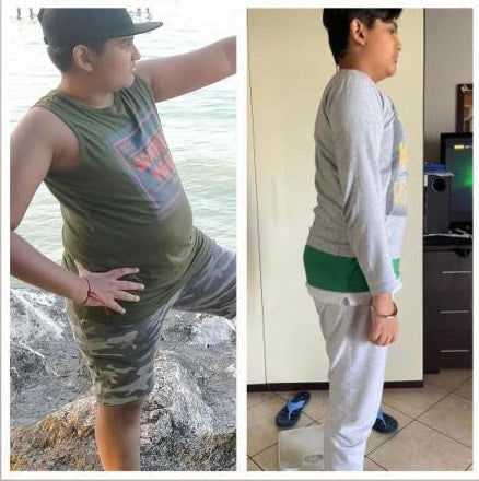 Before and after weight loss side profile transformation – GC Diet wellness client result